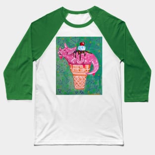 Strawberry Triceratops Ice Cream Cone Baseball T-Shirt